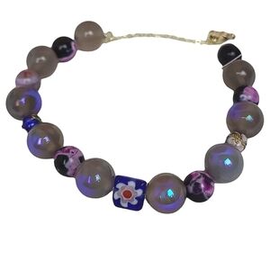 Gray Plating Moonstone Beads  Natural Stone Onyx Beads Fuchsia  Black Fire Veins